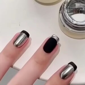 Metallic Shades Nail Design