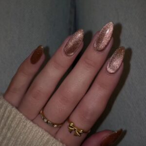 Champagne Velvet Nail Design