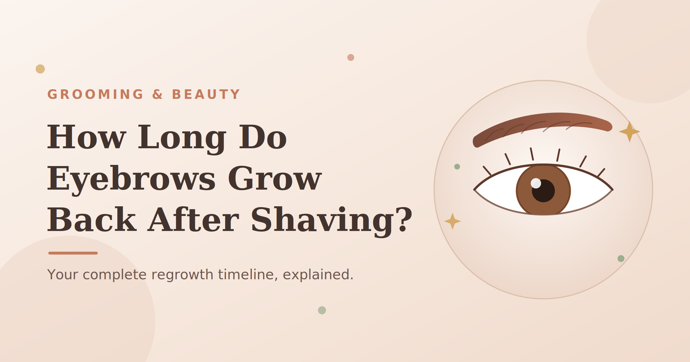 Illustration of an eye and full eyebrow showing how long eyebrows take to grow back after shaving